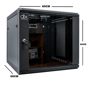 gabinete 9u, dlx, de pared, armado, 50cm alto, 60cm profundidad, 60cm...